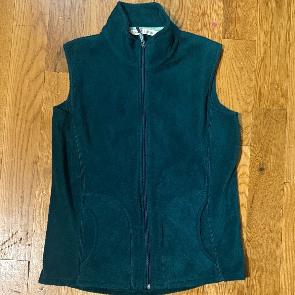 Woolrich Dark Green Fleece Vest Sz S